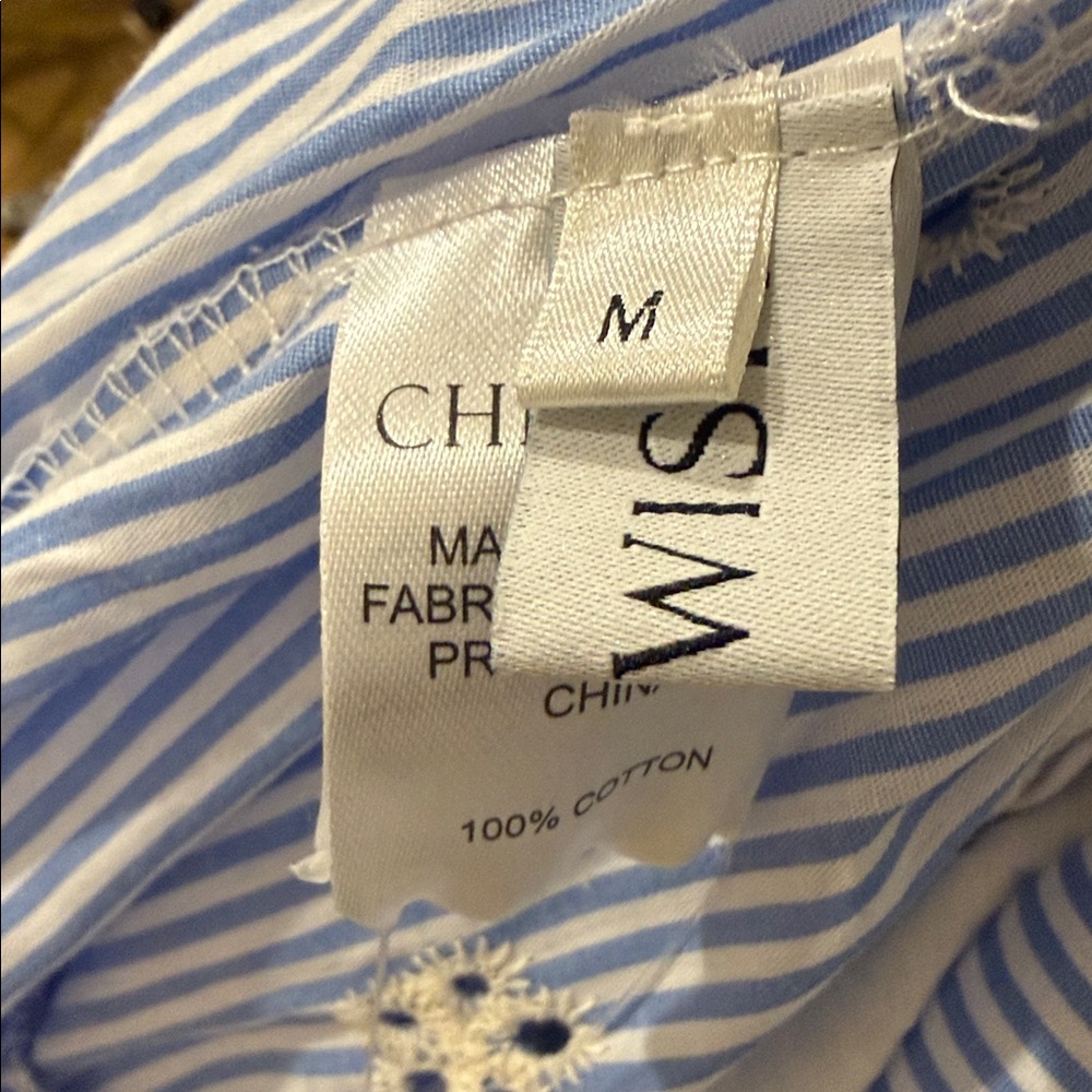 Blue Striped Eyelet Dress NWT - Picture 9 of 10